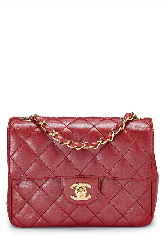 Red Quilted Lambskin Half Flap Mini, , large image number 1
