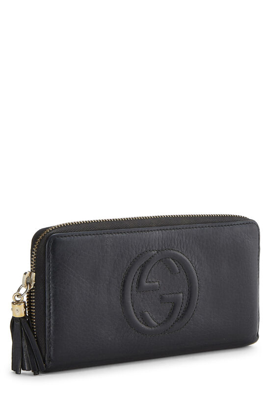 Black Leather Soho Zip Wallet, , large image number 1