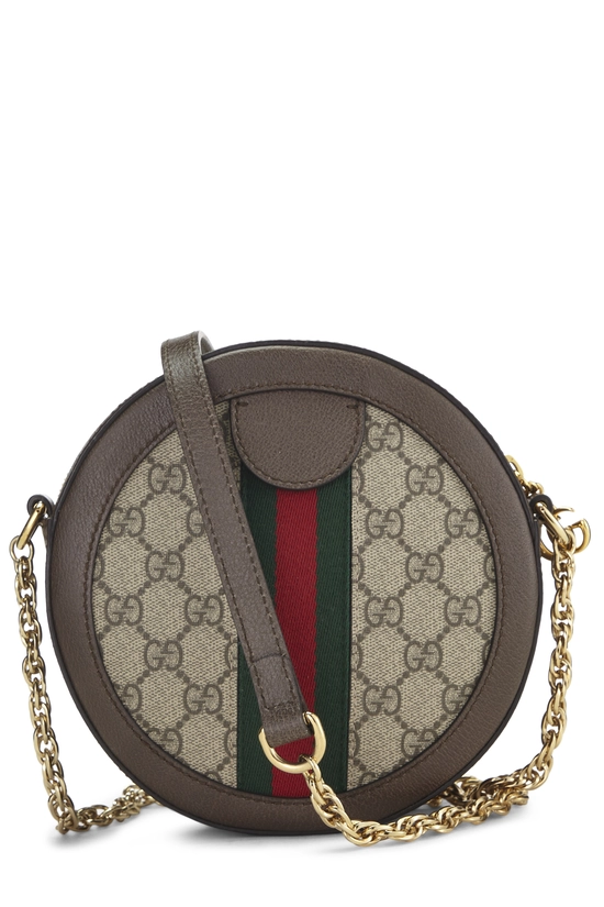 Brown GG Supreme Ophidia Round Shoulder Bag Mini, , large image number 3