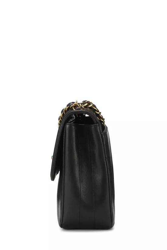 Black Lambskin Vertical Flap Small, , large image number 2