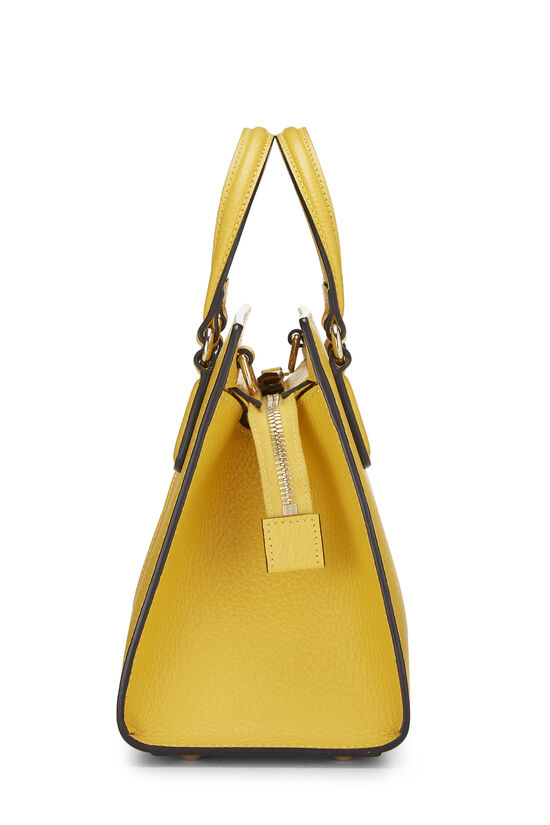 Yellow Grained Leather Soho Handbag, , large image number 2