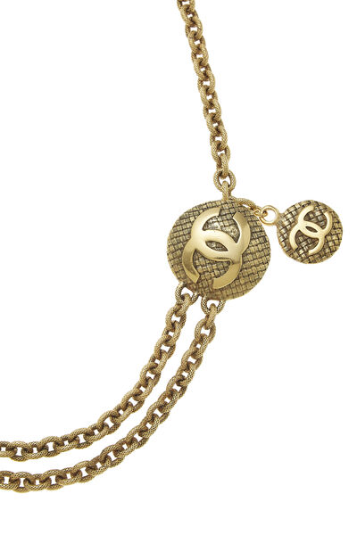 Gold 'CC' Chain Belt, , large