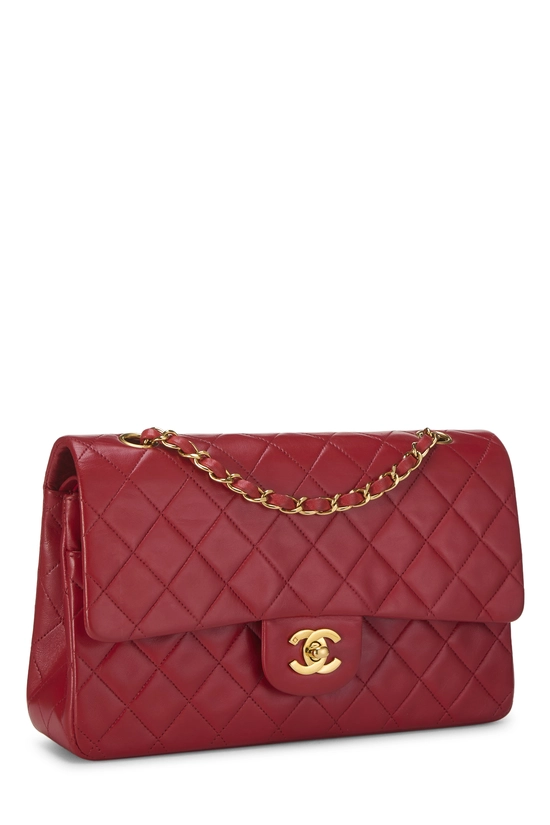 Red Quilted Lambskin Classic Double Flap Medium, , large image number 1