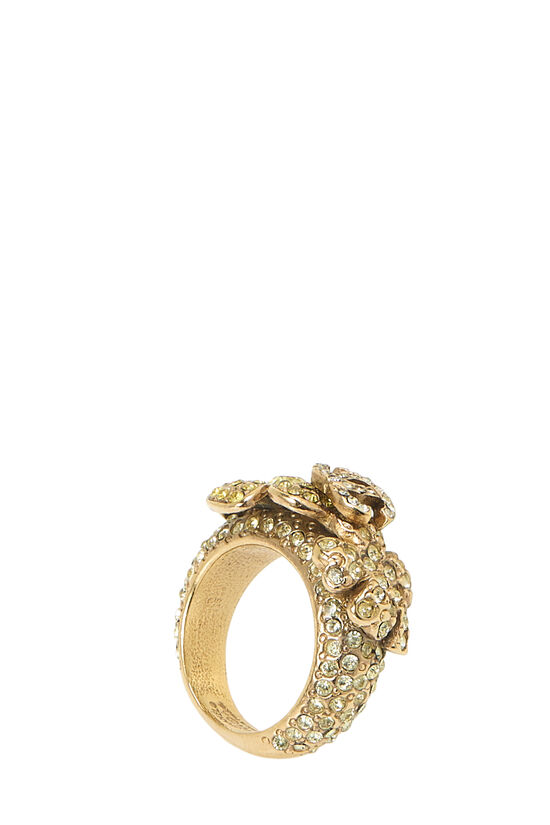 Gold Crystal 'CC' Ring, , large image number 2