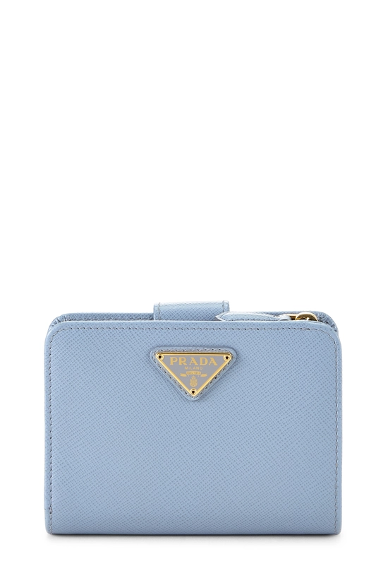 Blue Saffiano Zip Around Compact Wallet, , large image number 0