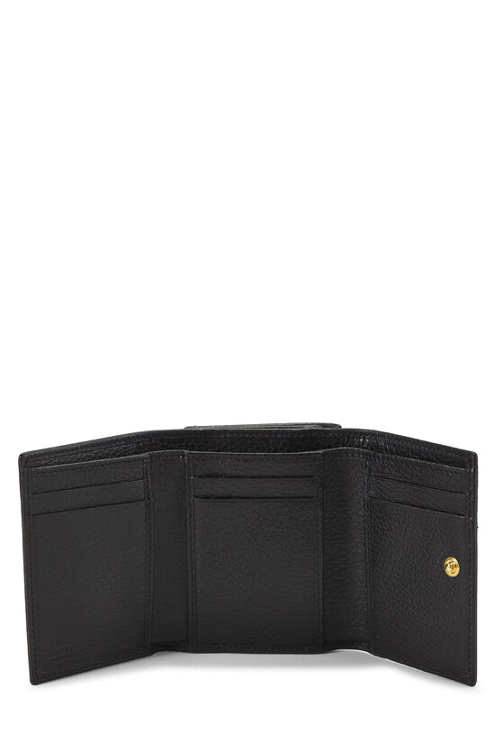 Black Leather Trifold Compact Wallet, , large image number 3