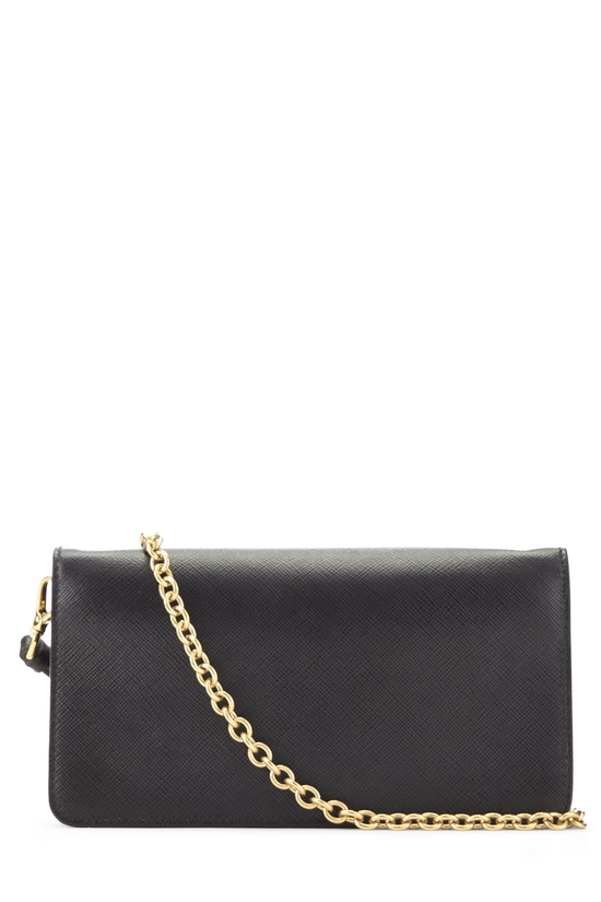 Black Saffiano Leather Wallet On Chain (WOC), , large image number 2
