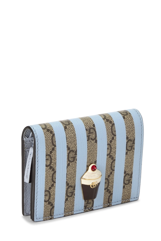 Blue GG Supreme Canvas Love Parade Cupcake Compact Wallet, , large image number 1