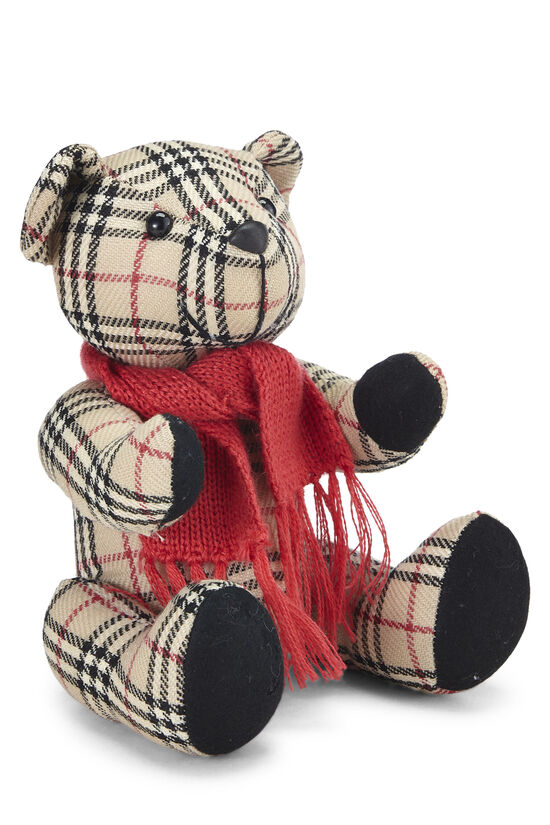 Beige Nova Check Fabric Teddy Bear, , large image number 1