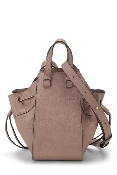 Pink Calfskin Hammock Drawstring Bag Mini