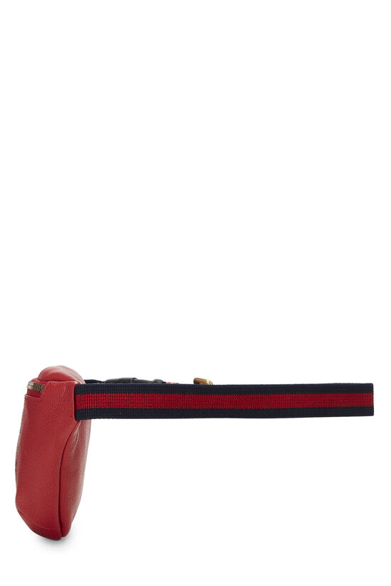 Red Leather Web Belt Bag Small , , large image number 3