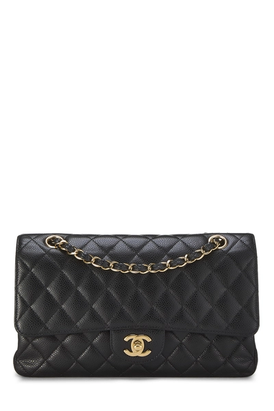 Chanel Black Quilted Caviar Classic Double Flap Medium