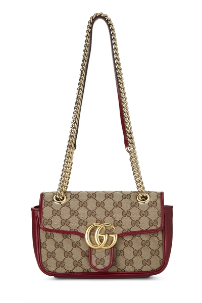 Gucci Red Original GG Canvas Marmont Shoulder Mini