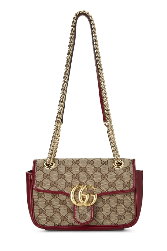 Red Original GG Canvas Marmont Shoulder Mini, , large image number 0