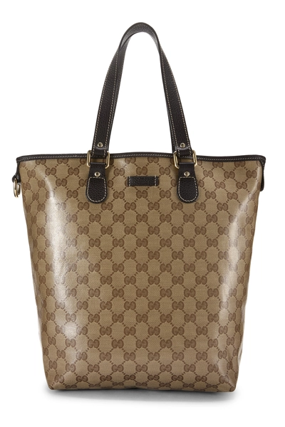 Gucci Original GG Crystal Canvas Vertical Tote Small