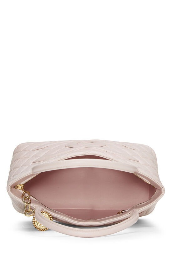 Pink Quilted Caviar Medallion Tote, , large image number 5