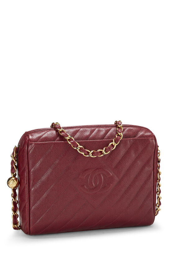 Chanel Burgundy Diamond Stitch Shoulder Bag