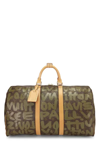Louis Vuitton Stephen Sprouse x Louis Vuitton Green Monogram Graffiti Keepall Bag 50