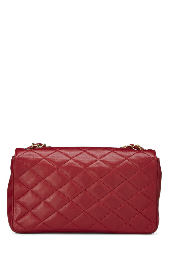 Red Quilted Lambskin Point Flap Small, , large image number 4