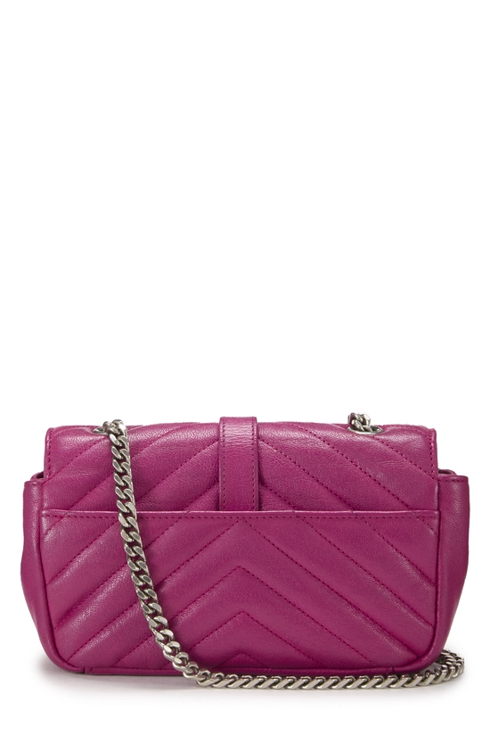 Pink Calfskin Chevron College Wallet on Chain (WOC), , large image number 3