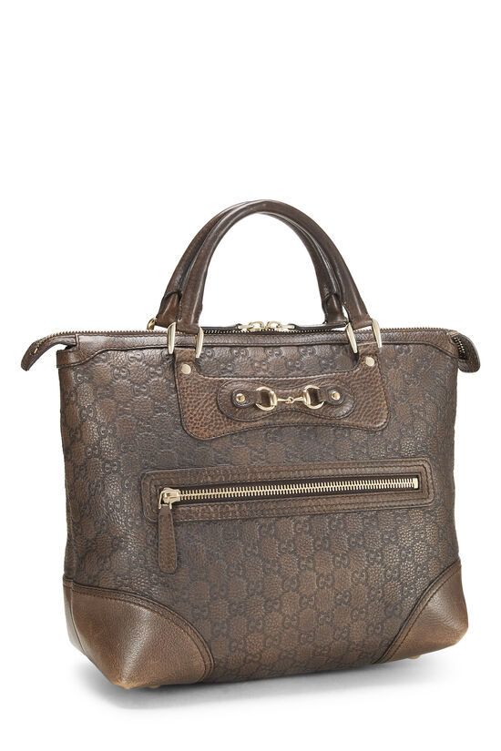 Brown Guccissima Leather Horsebit Tote, , large image number 1