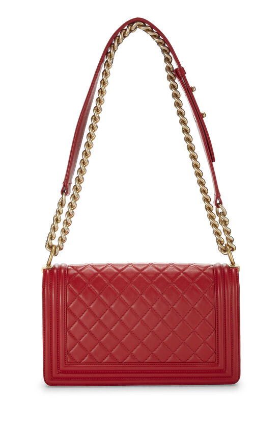 Red Quilted Caviar Boy Bag Medium, , large image number 3