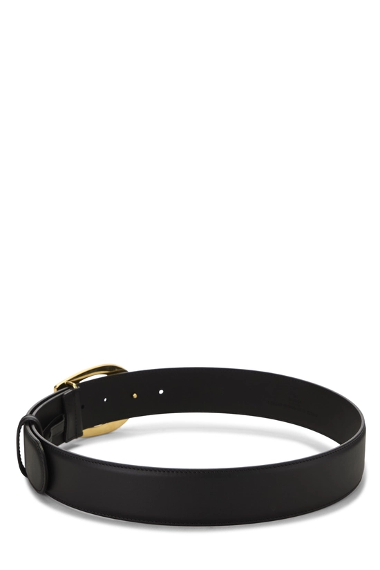 Black Leather G Buckle Belt 80, , large image number 2