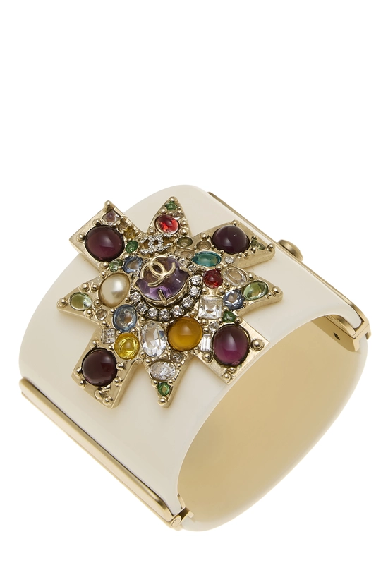 Multicolor Acrylic Gripoix Bangle, , large image number 0