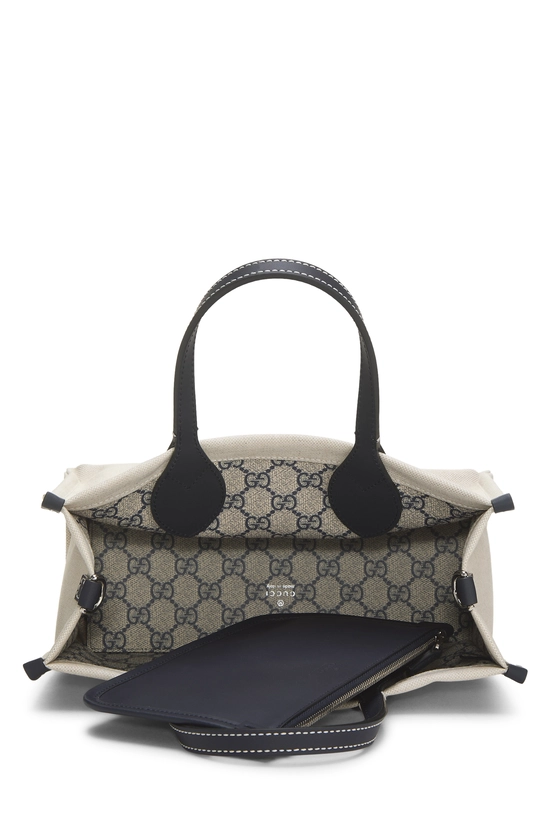 Beige & Navy Canvas Logo Tote Mini, , large image number 5
