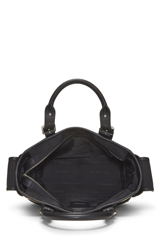 Black Nylon & House Check Jacquard Handbag, , large image number 5