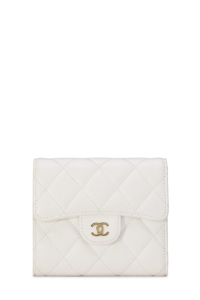 White Caviar Classic Flap Compact Wallet