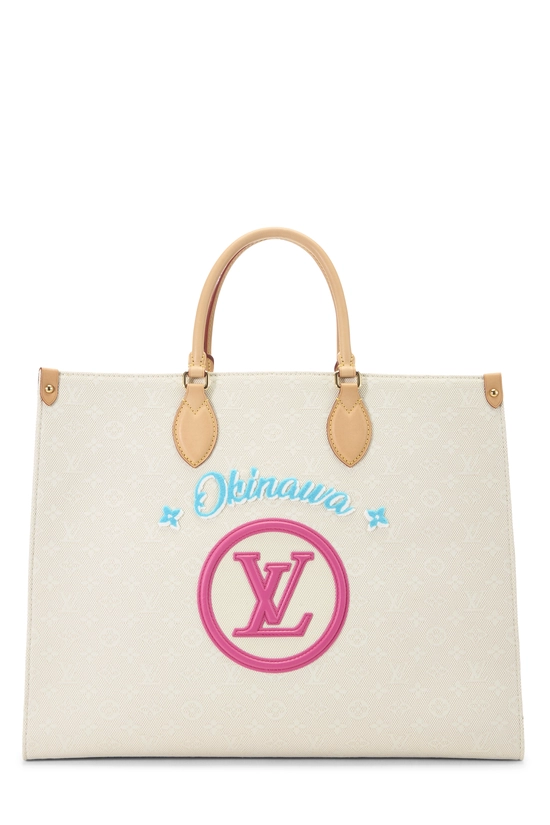 Beige Monogram Jacquard Okinawa On The Go GM, , large image number 0