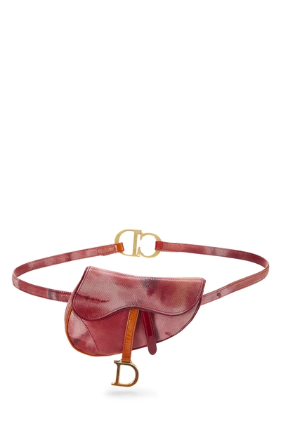 Red Suede Saddle Belt Bag