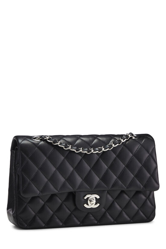 Black Quilted Lambskin Classic Double Flap Bag Medium, , large image number 2