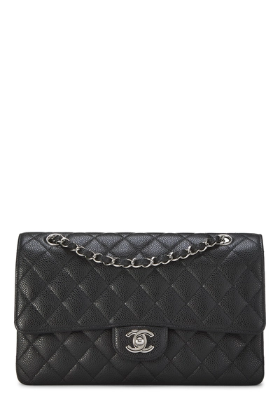 Chanel Black Quilted Caviar Classic Double Flap Medium
