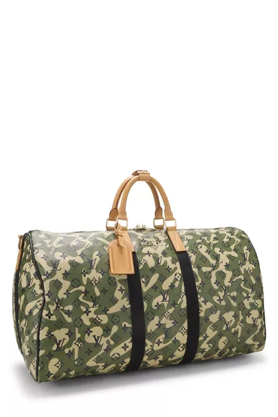 Takashi Murakami x Louis Vuitton Monogramouflage Keepall Bandouliere 55, , large