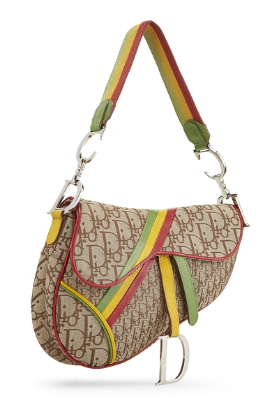 Multicolor Rasta Saddle Bag, , large
