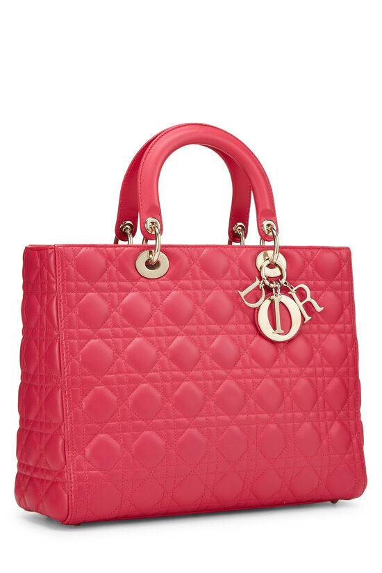 Pink Cannage Quilted Lambskin Lady Dior Large, , large image number 2