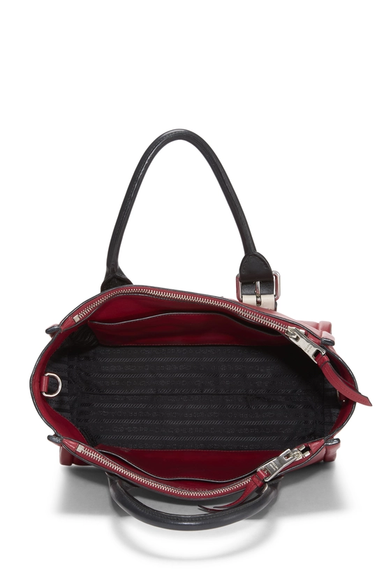 Red Calfskin Belted Concept Double Zip Tote, , large image number 5
