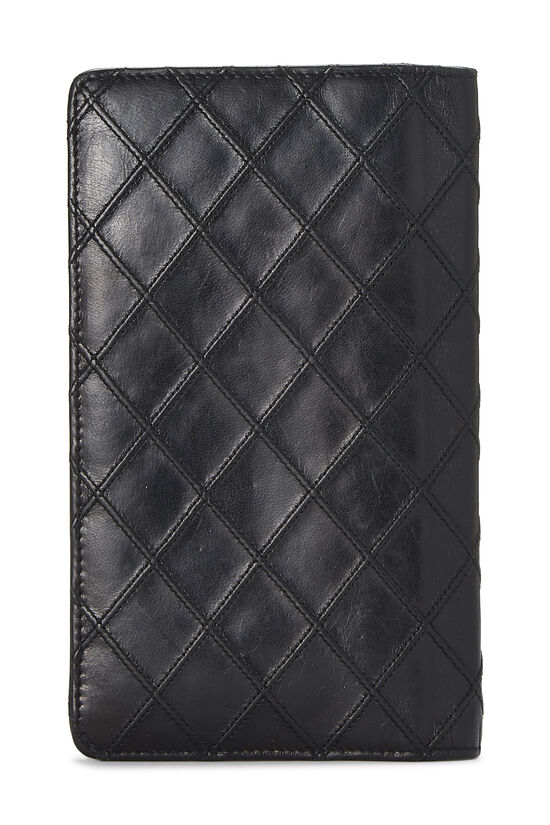 Black Quilted Lambskin Long Wallet, , large image number 2