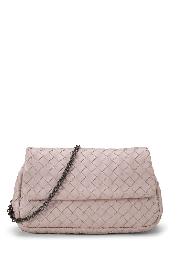 Pink Intrecciato Leather Flap Crossbody Bag Small, , large image number 0