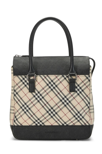 Burberry Black House Check Jacquard Handbag Large