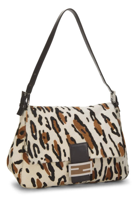 Brown Leopard Print Pony Hair Shoulder Bag, , large image number 1