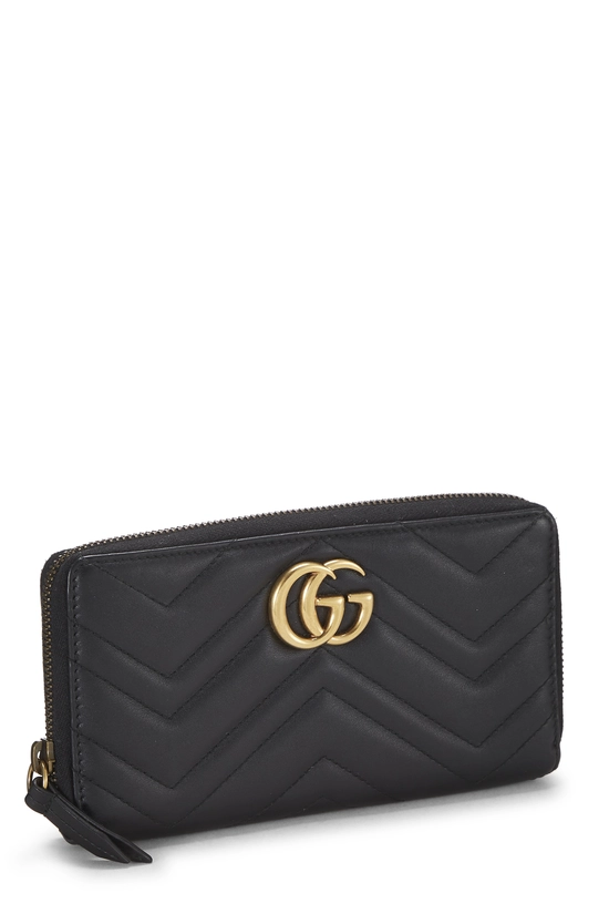 Black Matelass&eacute; Leather GG Marmont Zip Wallet, , large image number 1
