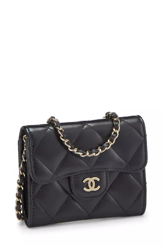 Black Quilted Lambskin Classic Flap Coin Purse, , large image number 2