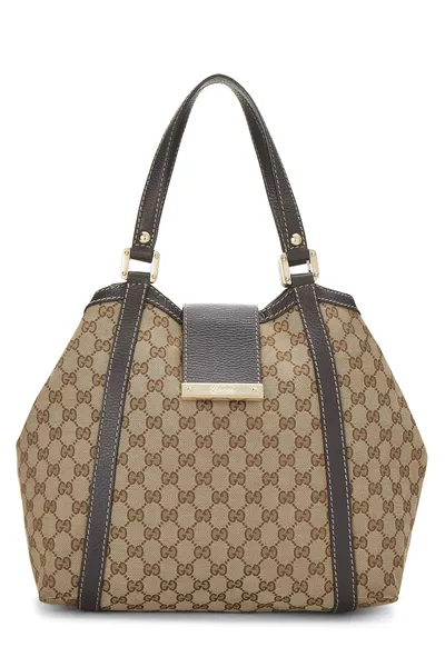 Gucci Brown Original GG Canvas Shelly Tote