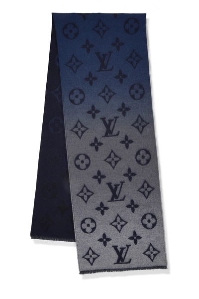 Blue Monogram Cashmere Scarf