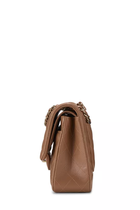 Brown Quilted Lambskin Classic Double Flap Medium, , large image number 2
