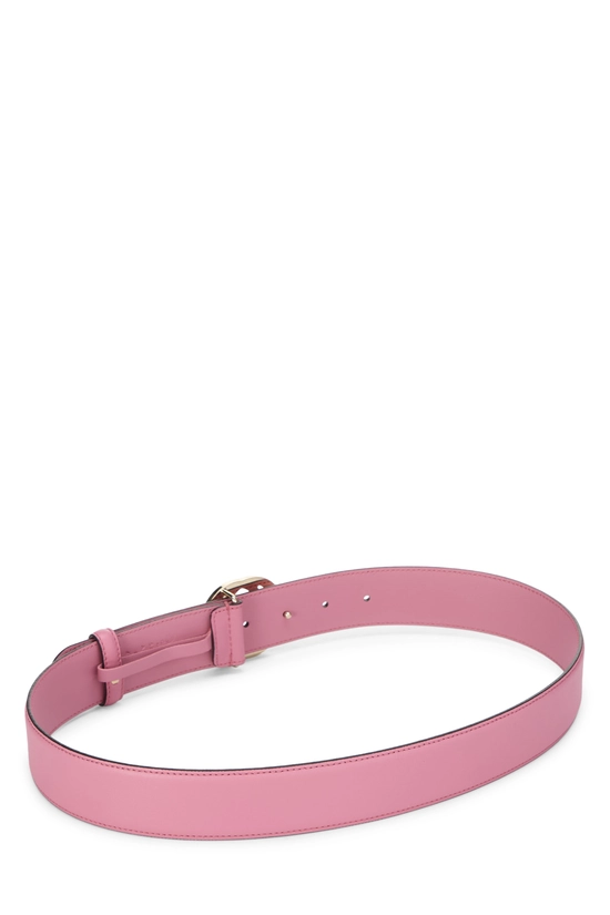 Pink Leather Interlocking GG Belt 80, , large image number 2
