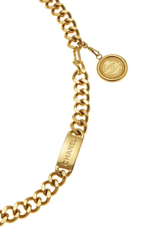 Gold 'CC' Medallion Chain Belt, , large image number 1